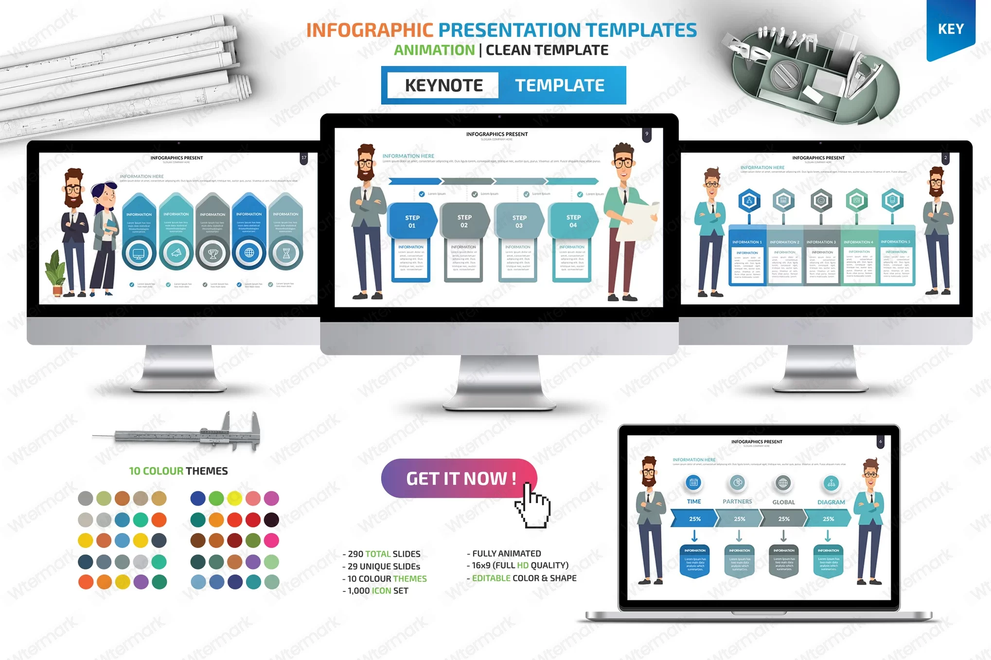Plantillas para presentaciones de infografías para Keynote