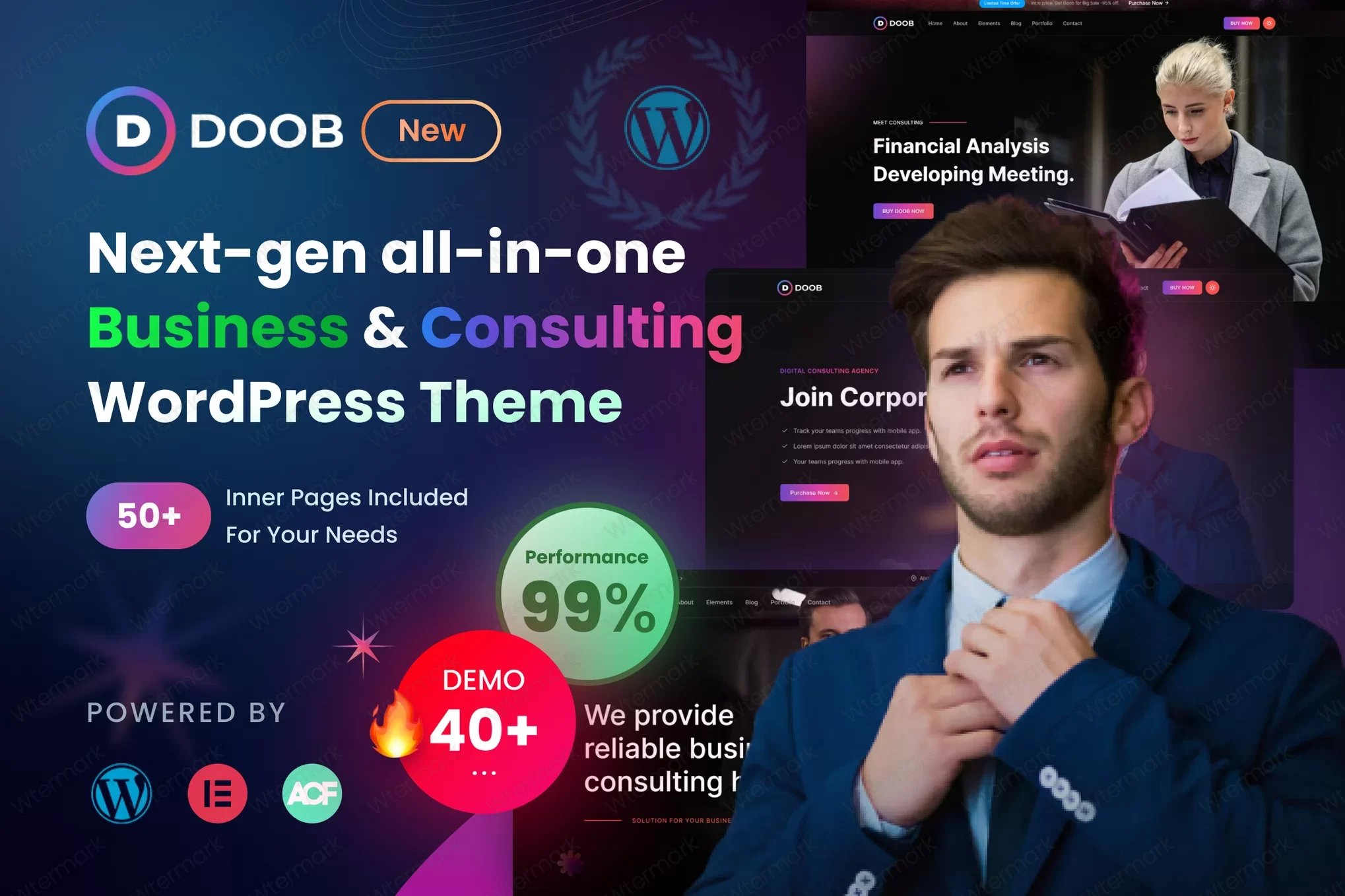 Tema de WordPress para consultoría empresarial - Doob