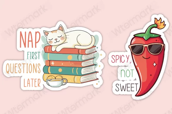 Funny Quotes Stickers Set SVG